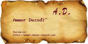 Ammer Dezső névjegykártya