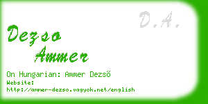 dezso ammer business card