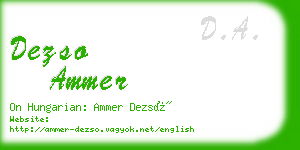 dezso ammer business card